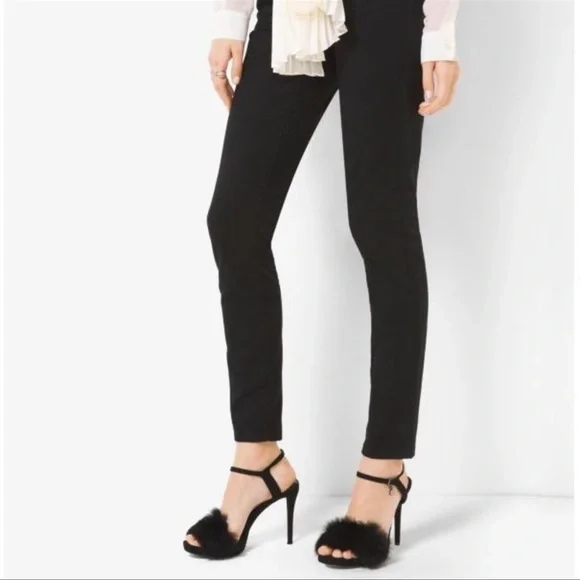 Michael Kors Black Faye Fur Suede Sandal Heels - Picture 7 of 8